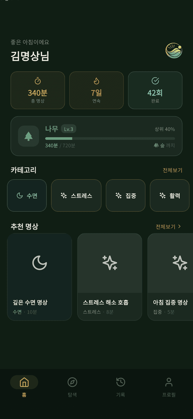 홈 대시보드